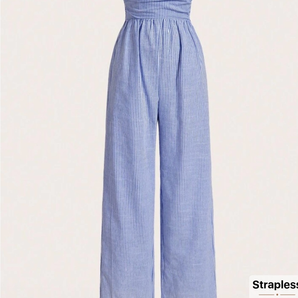 Blue Striped Jumpsuit